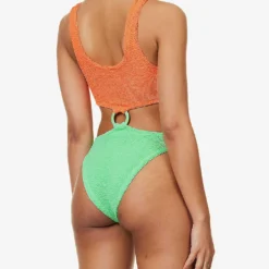 Paige Ring-loop Swimsuit -Outlet Pique Style Store R04130207 ORANGELIME ALT03