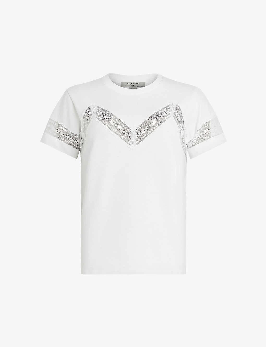 AllSaints Lina Lace-trim Cotton T-shirt 1 AllSaints Lina Lace-trim Cotton T-shirt