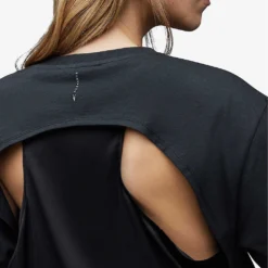 AllSaints Cygni Cut-out Organic-cotton T-shirt 9 AllSaints Cygni Cut-out Organic-cotton T-shirt -Outlet Pique Style Store R04131319 WASHEDBLACK ALT04