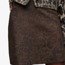AllSaints Lila Leopard-print Leather Mini Skirt 9 AllSaints Lila Leopard-print Leather Mini Skirt -Outlet Pique Style Store R04131349 BROWN ALT04