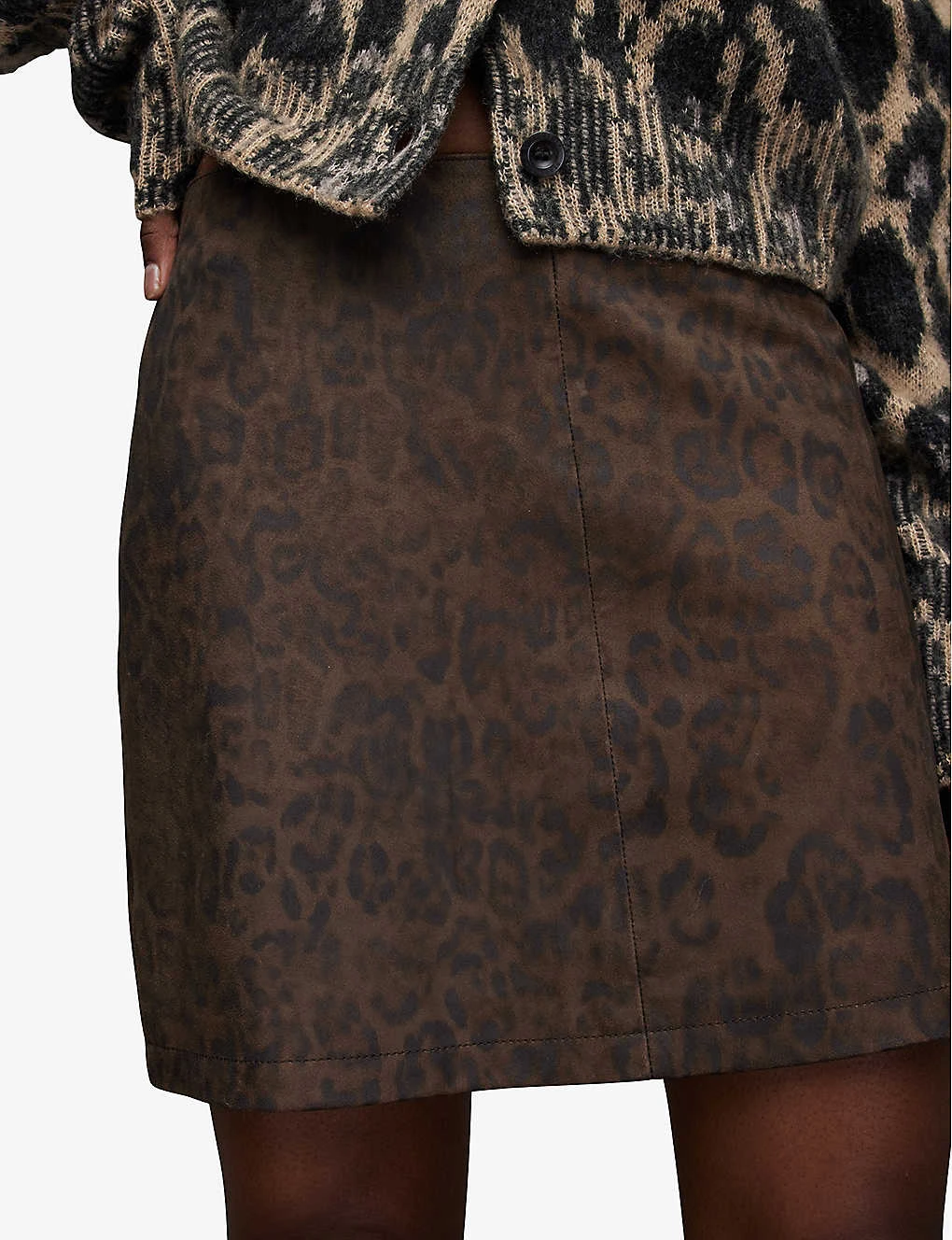 AllSaints Lila Leopard-print Leather Mini Skirt 5 AllSaints Lila Leopard-print Leather Mini Skirt - Image 5