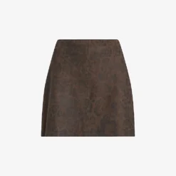 AllSaints Lila Leopard-print Leather Mini Skirt
