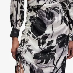 AllSaints Carla Jackie Printed Silk-blend Midi Skirt 9 AllSaints Carla Jackie Printed Silk-blend Midi Skirt -Outlet Pique Style Store R04131501 ECRUWHITE ALT04