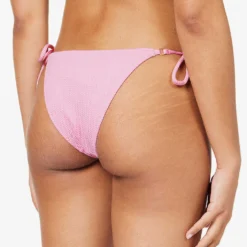 Seafolly Sea Dive Textured Mid-rise Bikini Bottoms -Outlet Pique Style Store R04131525 PARFAITPINK ALT03