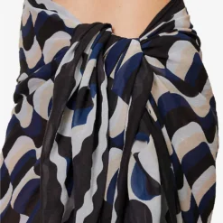 Seafolly Modern Take Abstract-print Cotton Sarong -Outlet Pique Style Store R04131539 BLACK ALT04