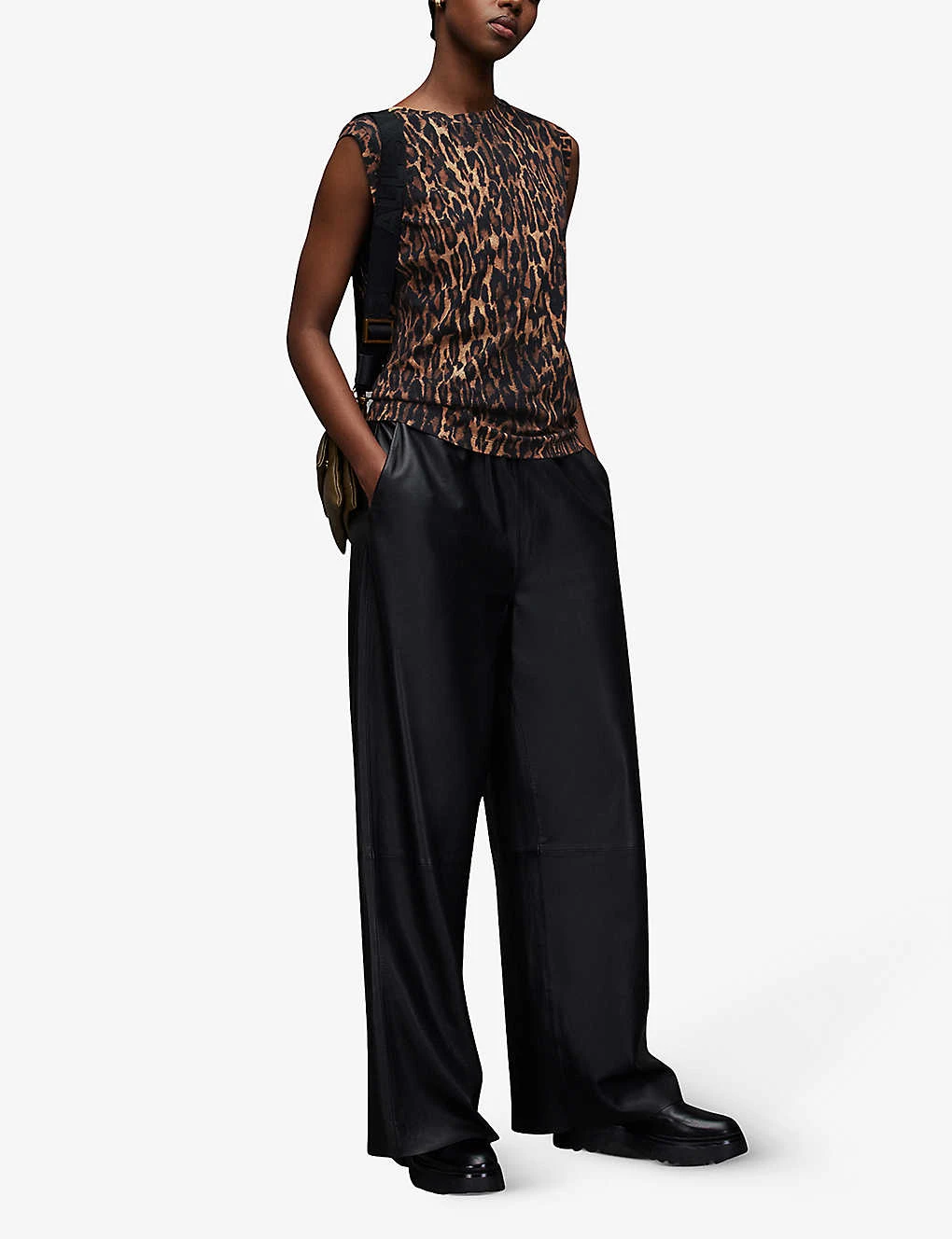 AllSaints Anita Leopard-print Cotton-jersey Top 2 AllSaints Anita Leopard-print Cotton-jersey Top - Image 2