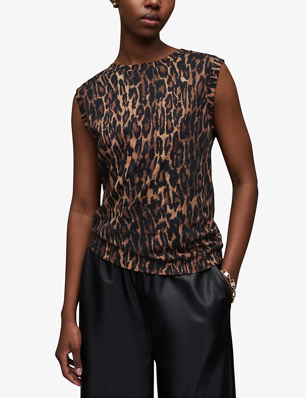 AllSaints Anita Leopard-print Cotton-jersey Top 3 AllSaints Anita Leopard-print Cotton-jersey Top - Image 3