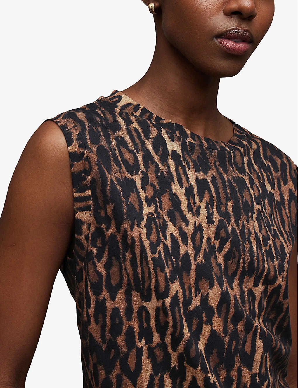 AllSaints Anita Leopard-print Cotton-jersey Top 5 AllSaints Anita Leopard-print Cotton-jersey Top - Image 5