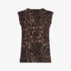 AllSaints Anita Leopard-print Cotton-jersey Top