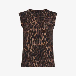 AllSaints Anita Leopard-print Cotton-jersey Top