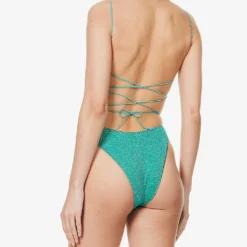 OSEREE Lumière Metallic-weave Swimsuit 6 OSEREE Lumière Metallic-weave Swimsuit -Outlet Pique Style Store R04132766 AQUAMARINE ALT02