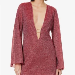 OSEREE Lumière Mesh Relaxed-fit Metallic-woven Kaftan -Outlet Pique Style Store R04132777 RASPBERRY ALT02