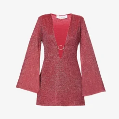 OSEREE Lumière Mesh Relaxed-fit Metallic-woven Kaftan