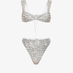 OSEREE Sequin-embellished High-rise Bikini Set