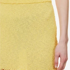 Casablanca Fringed High-waisted Knitted Midi Skirt 9 Casablanca Fringed High-waisted Knitted Midi Skirt -Outlet Pique Style Store R04133098 YELLOW ALT04