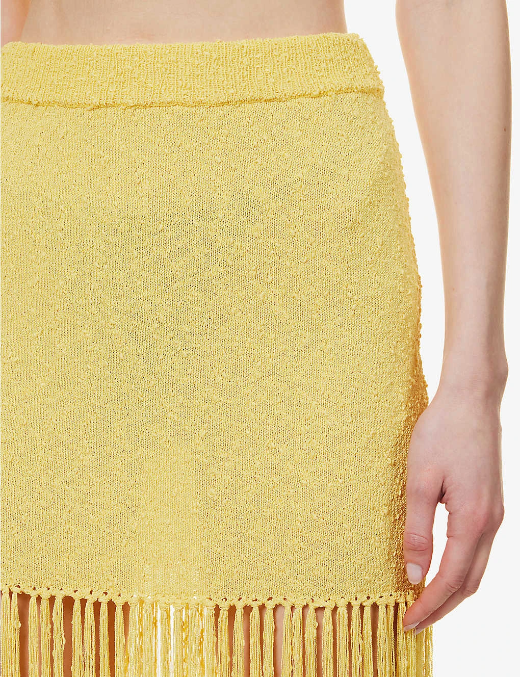 Casablanca Fringed High-waisted Knitted Midi Skirt 5 Casablanca Fringed High-waisted Knitted Midi Skirt - Image 5