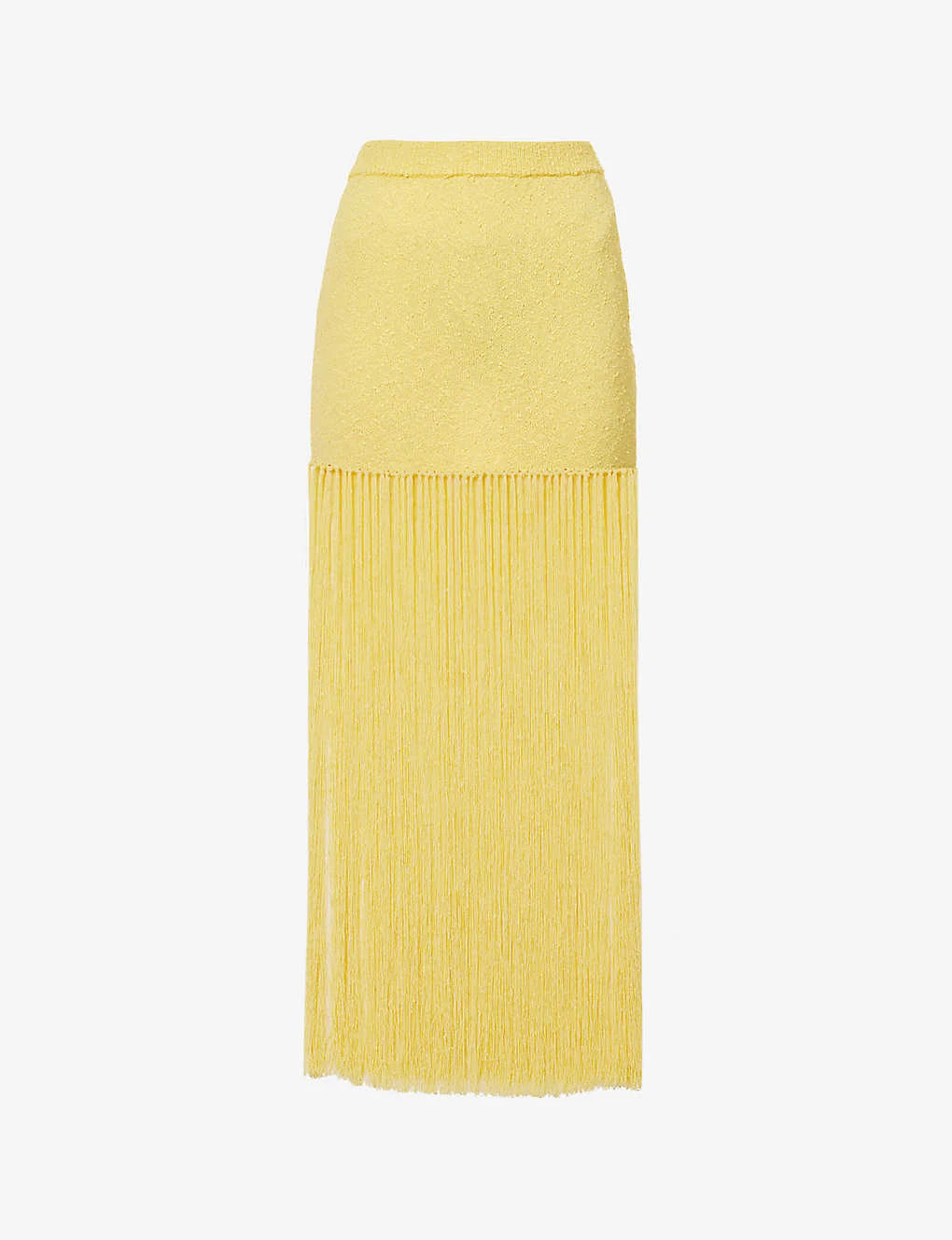 Casablanca Fringed High-waisted Knitted Midi Skirt 1 Casablanca Fringed High-waisted Knitted Midi Skirt