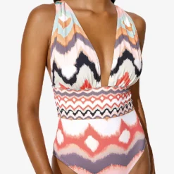 By Malina Alvina Graphic-print Stretch-recycled Nylon Swimsuit -Outlet Pique Style Store R04133193 WATERCOLOUR ALT02