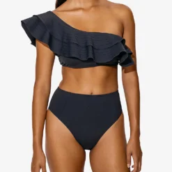 By Malina Denise High-rise Bikini Bottoms -Outlet Pique Style Store R04133199 BLACK ALT04