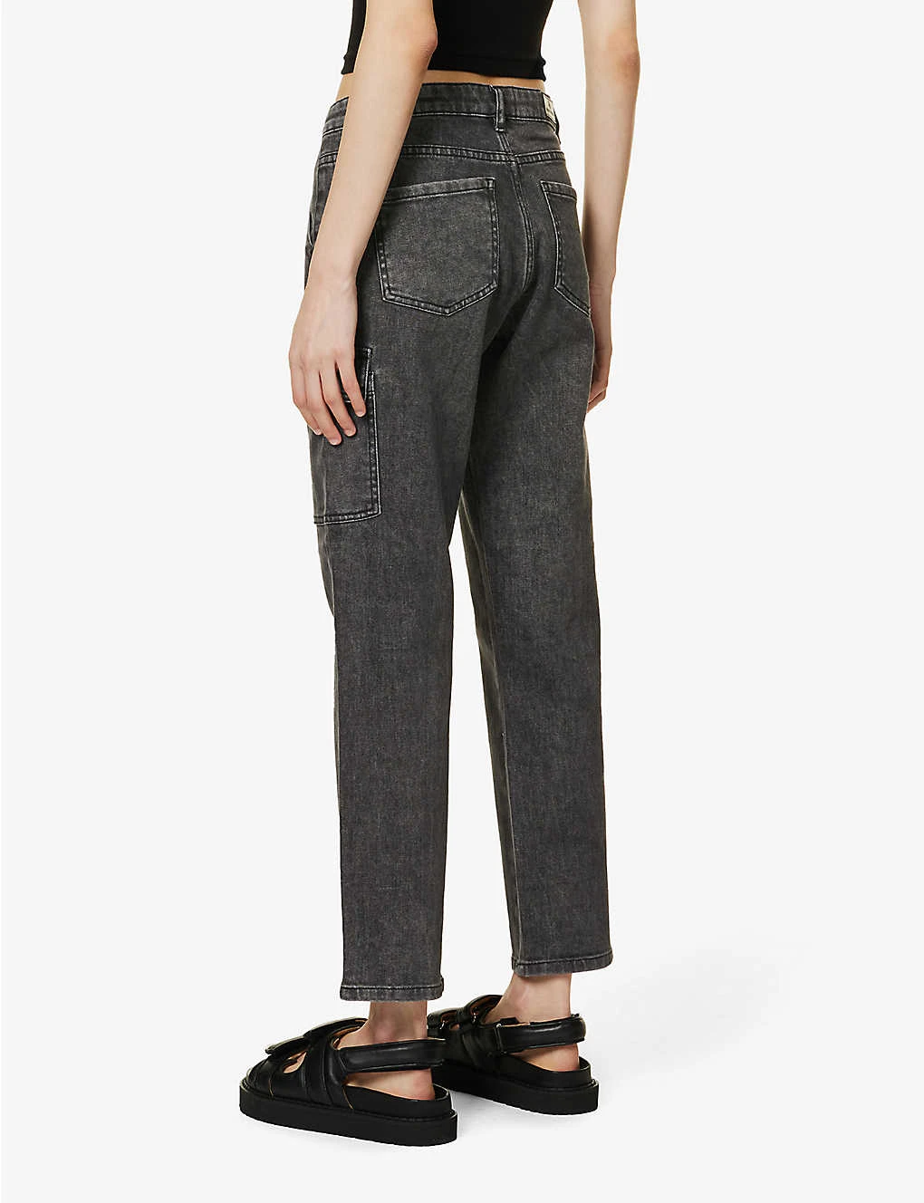 Ikks Combat Tapered-leg Mid-rise Cropped Jeans 4 Ikks Combat Tapered-leg Mid-rise Cropped Jeans - Image 4