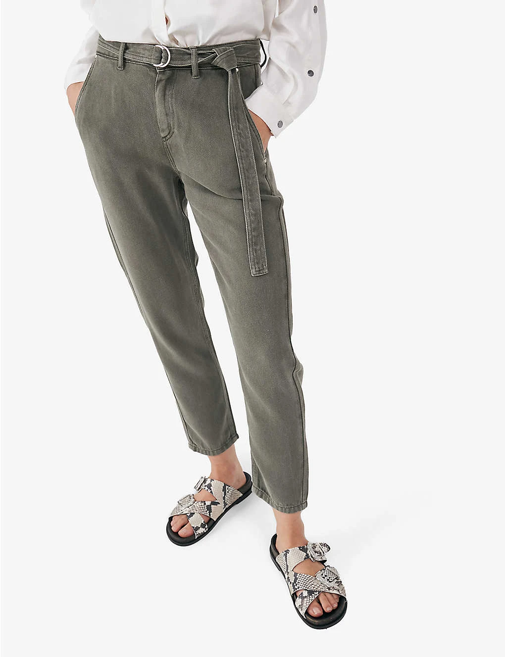 Ikks Baggy Buckle-belt Tapered-leg Mid-rise Jeans 3 Ikks Baggy Buckle-belt Tapered-leg Mid-rise Jeans - Image 3