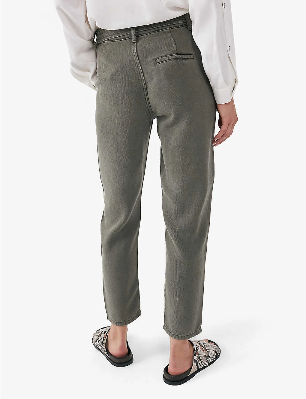 Ikks Baggy Buckle-belt Tapered-leg Mid-rise Jeans 4 Ikks Baggy Buckle-belt Tapered-leg Mid-rise Jeans - Image 4