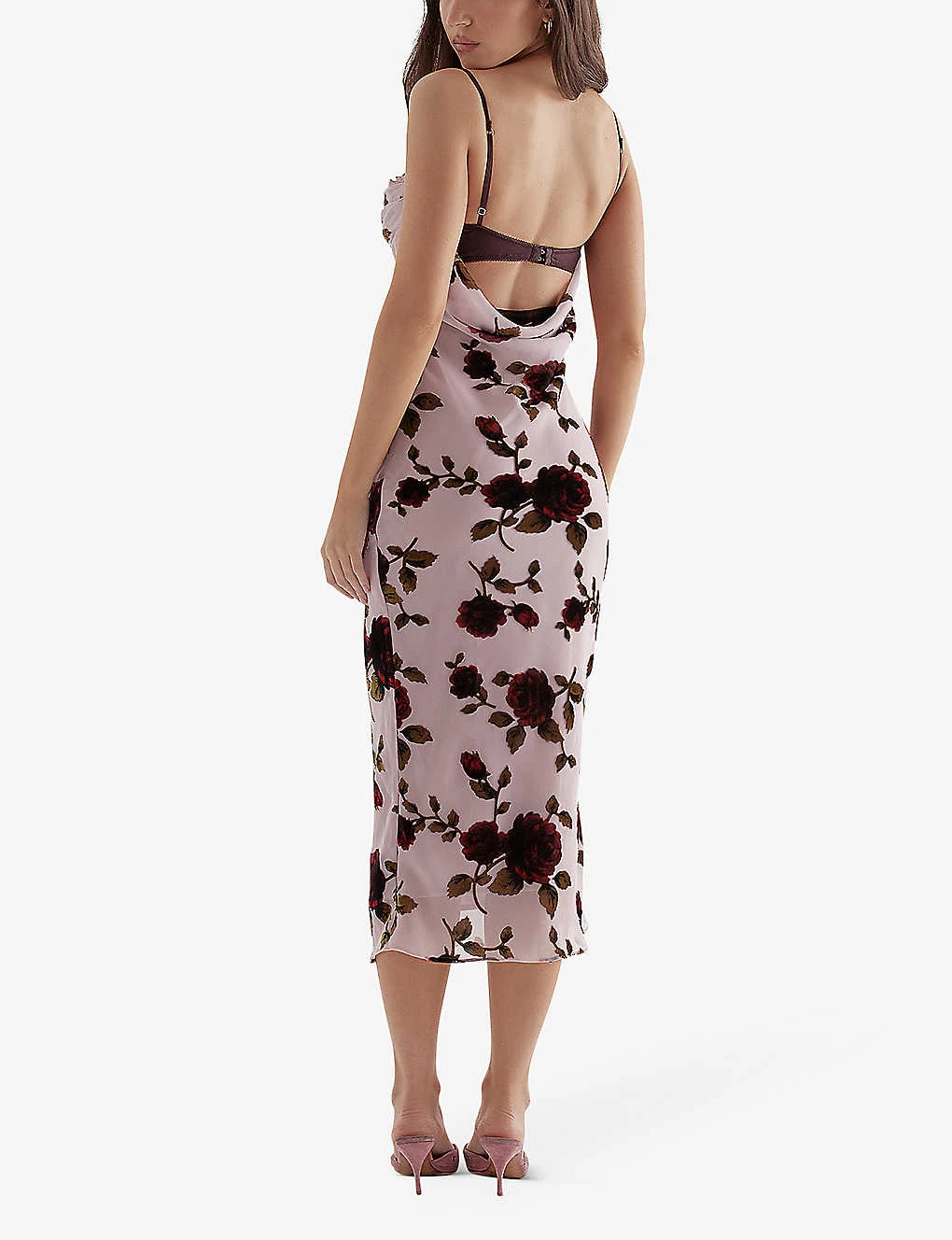 Azura Floral Velvet Devore-embroidered Stretch-woven Midi Dress 4 Azura Floral Velvet Devore-embroidered Stretch-woven Midi Dress - Image 4