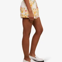 Maje Floral Print High-rise Cotton Shorts 7 Maje Floral Print High-rise Cotton Shorts -Outlet Pique Style Store R04133547 IMPRIME ALT02