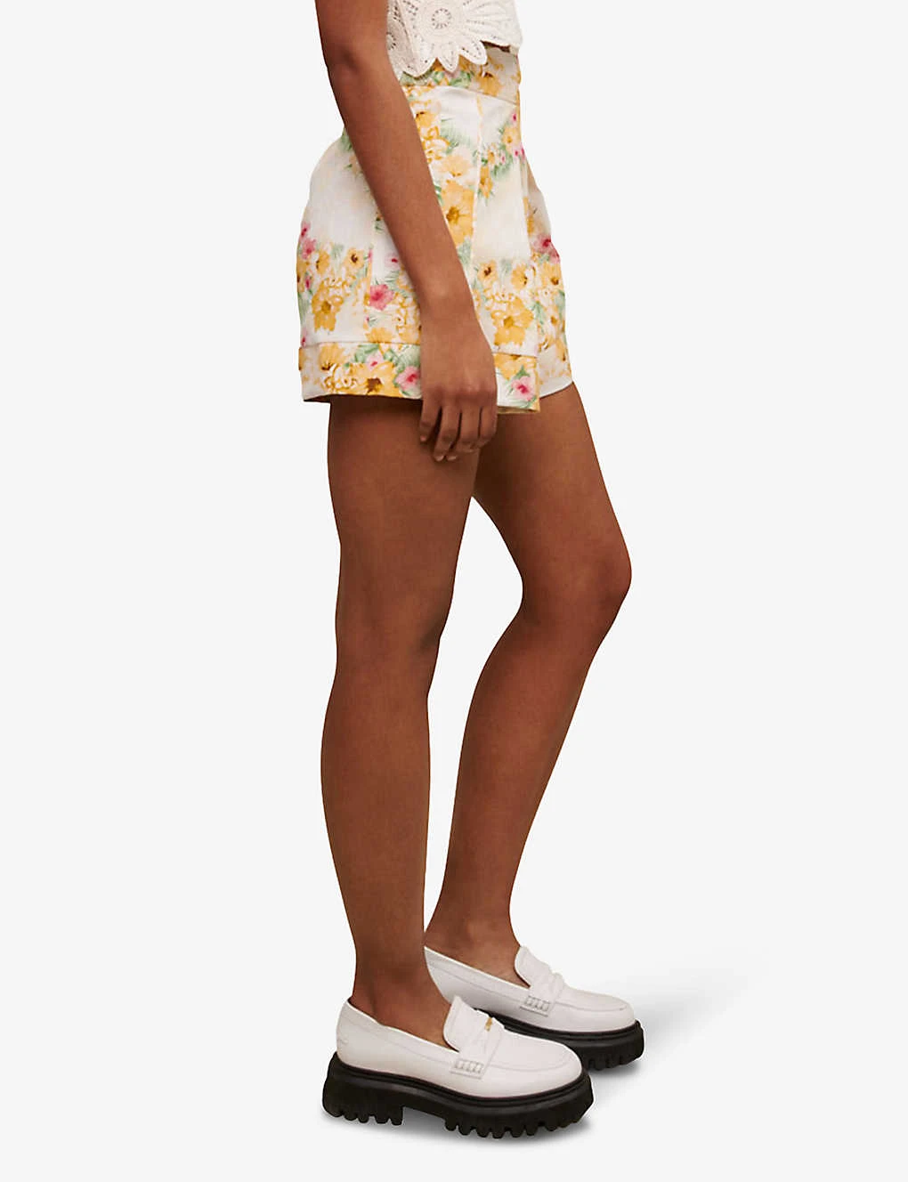 Maje Floral Print High-rise Cotton Shorts 3 Maje Floral Print High-rise Cotton Shorts - Image 3