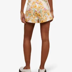 Maje Floral Print High-rise Cotton Shorts 8 Maje Floral Print High-rise Cotton Shorts -Outlet Pique Style Store R04133547 IMPRIME ALT03