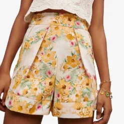 Maje Floral Print High-rise Cotton Shorts 9 Maje Floral Print High-rise Cotton Shorts -Outlet Pique Style Store R04133547 IMPRIME ALT04