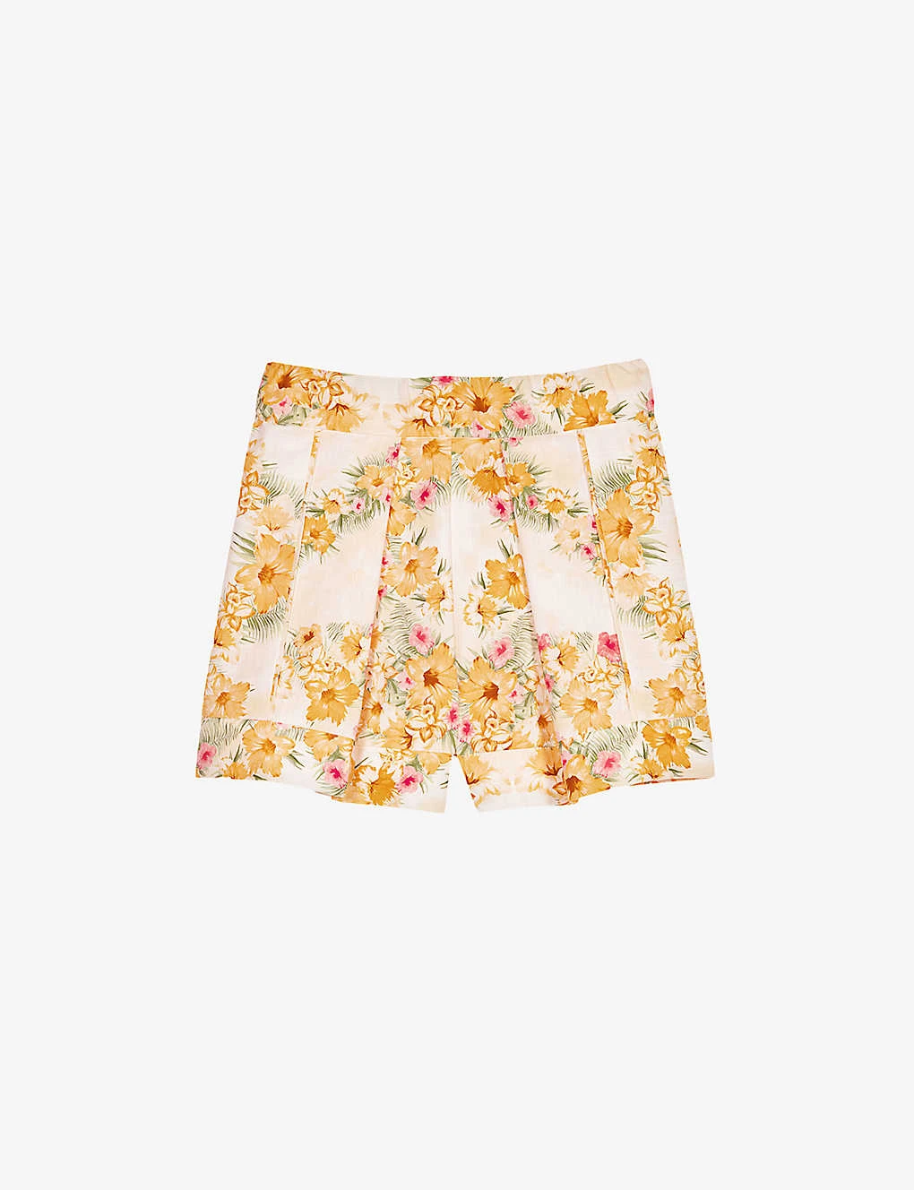 Maje Floral Print High-rise Cotton Shorts 1 Maje Floral Print High-rise Cotton Shorts