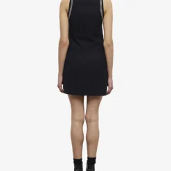 THE KOOPLES Chain-trim Knitted Cotton-blend Mini Dress -Outlet Pique Style Store R04133976 BLA01 ALT03