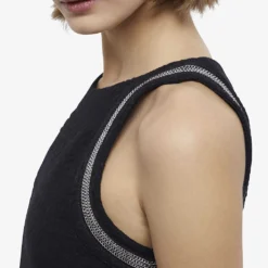 THE KOOPLES Chain-trim Knitted Cotton-blend Mini Dress -Outlet Pique Style Store R04133976 BLA01 ALT04