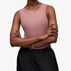 AllSaints Rina Round-neck Stretch-woven Tank Top -Outlet Pique Style Store R04134780 SOFTPINK ALT02