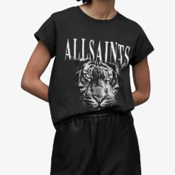 AllSaints Anna Trinity Graphic-print Short-sleeve Organic-cotton T-shirt -Outlet Pique Style Store R04134785 WASHEDBLACK ALT02