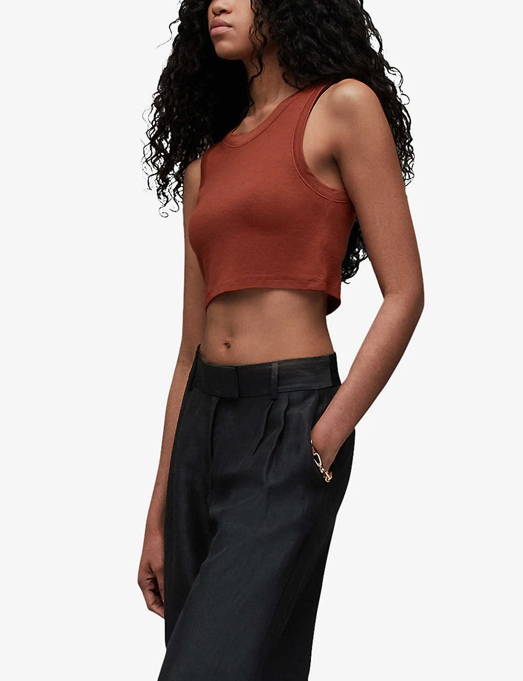 AllSaints Rina Cropped Stretch-lyocell TENCEL™ Top 3 AllSaints Rina Cropped Stretch-lyocell TENCEL™ Top - Image 3
