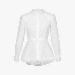 Alexander McQueen Panelled Dipped-hem Cotton Shirt