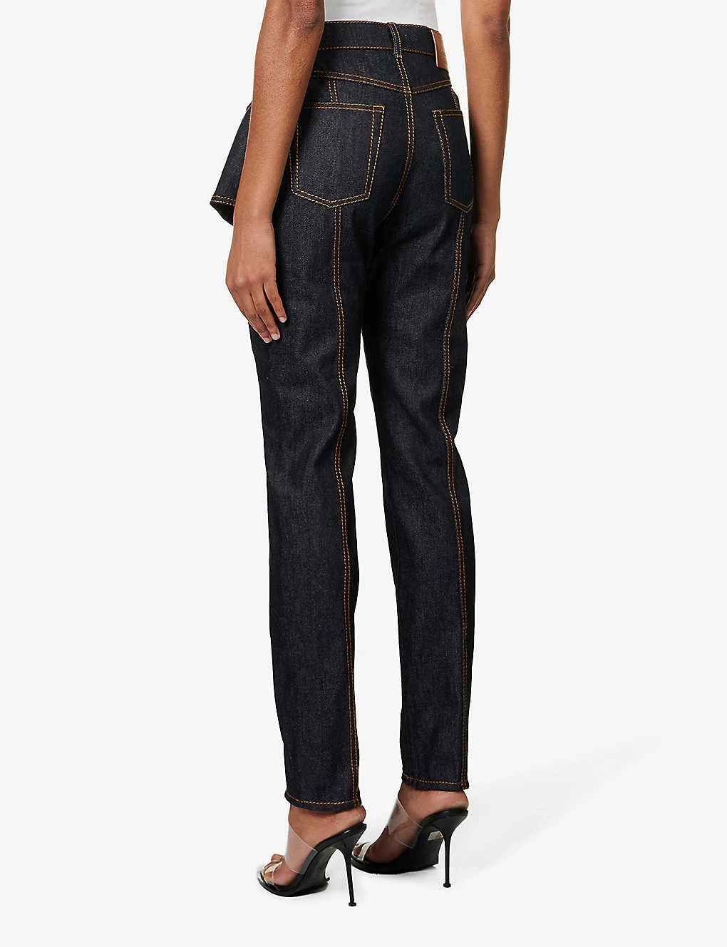 Alexander McQueen Cut-out Tapered-leg Mid-rise Jeans 4 Alexander McQueen Cut-out Tapered-leg Mid-rise Jeans - Image 4