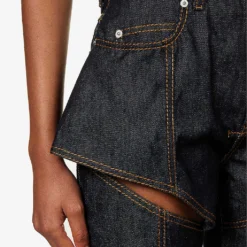 Alexander McQueen Cut-out Tapered-leg Mid-rise Jeans 10 Alexander McQueen Cut-out Tapered-leg Mid-rise Jeans -Outlet Pique Style Store R04136235 DARKRINSED ALT04