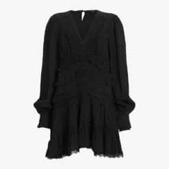 AllSaints Zora Ruffled Woven Mini Dress