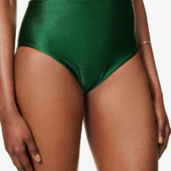 Zimmermann Devi High-rise Eyelet Bikini Bottoms -Outlet Pique Style Store R04136561 EMERALD ALT04