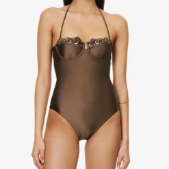 Zimmermann Devi Eyelet Balconette Swimsuit -Outlet Pique Style Store R04136562 CHOCOLATE ALT01