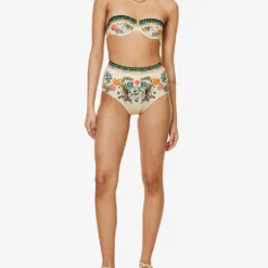 Zimmermann Ginger Floral-print High-rise Bikini Bottoms -Outlet Pique Style Store R04136572 CREAMMULTI ALT01