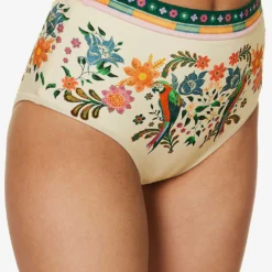 Zimmermann Ginger Floral-print High-rise Bikini Bottoms -Outlet Pique Style Store R04136572 CREAMMULTI ALT02
