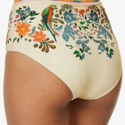 Zimmermann Ginger Floral-print High-rise Bikini Bottoms -Outlet Pique Style Store R04136572 CREAMMULTI ALT03