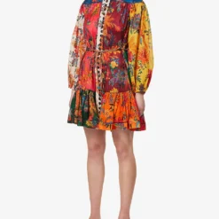 Zimmermann Ginger Lantern Floral-print Cotton Mini Dress -Outlet Pique Style Store R04136574 SPLICED ALT02
