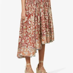 Zimmermann Chintz Floral-print Silk Midi Skirt -Outlet Pique Style Store R04136578 SPLICED ALT02
