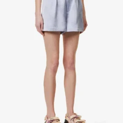 Paige Cypress Mid-rise Satin Shorts -Outlet Pique Style Store R04136646 SALTBLUE ALT02
