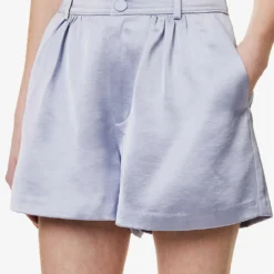 Paige Cypress Mid-rise Satin Shorts -Outlet Pique Style Store R04136646 SALTBLUE ALT04